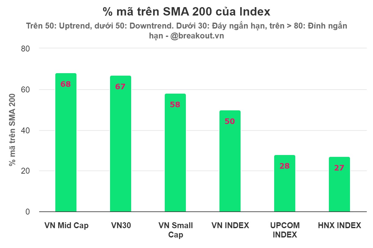 % mã trên SMA 200 của Index